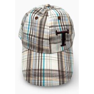 Twister Embroidered Brown/Blue Plaid Snap Back Hat Cap - New w/ Tags